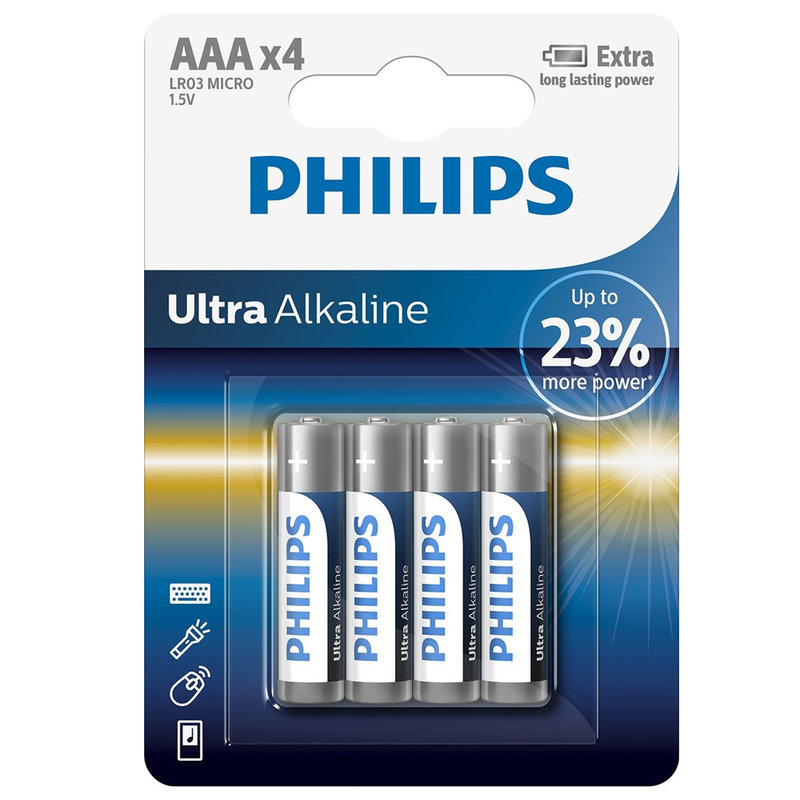 باتری  غیر شارژی نیم قلمی  Ultra Alkaline/AAA  Philips