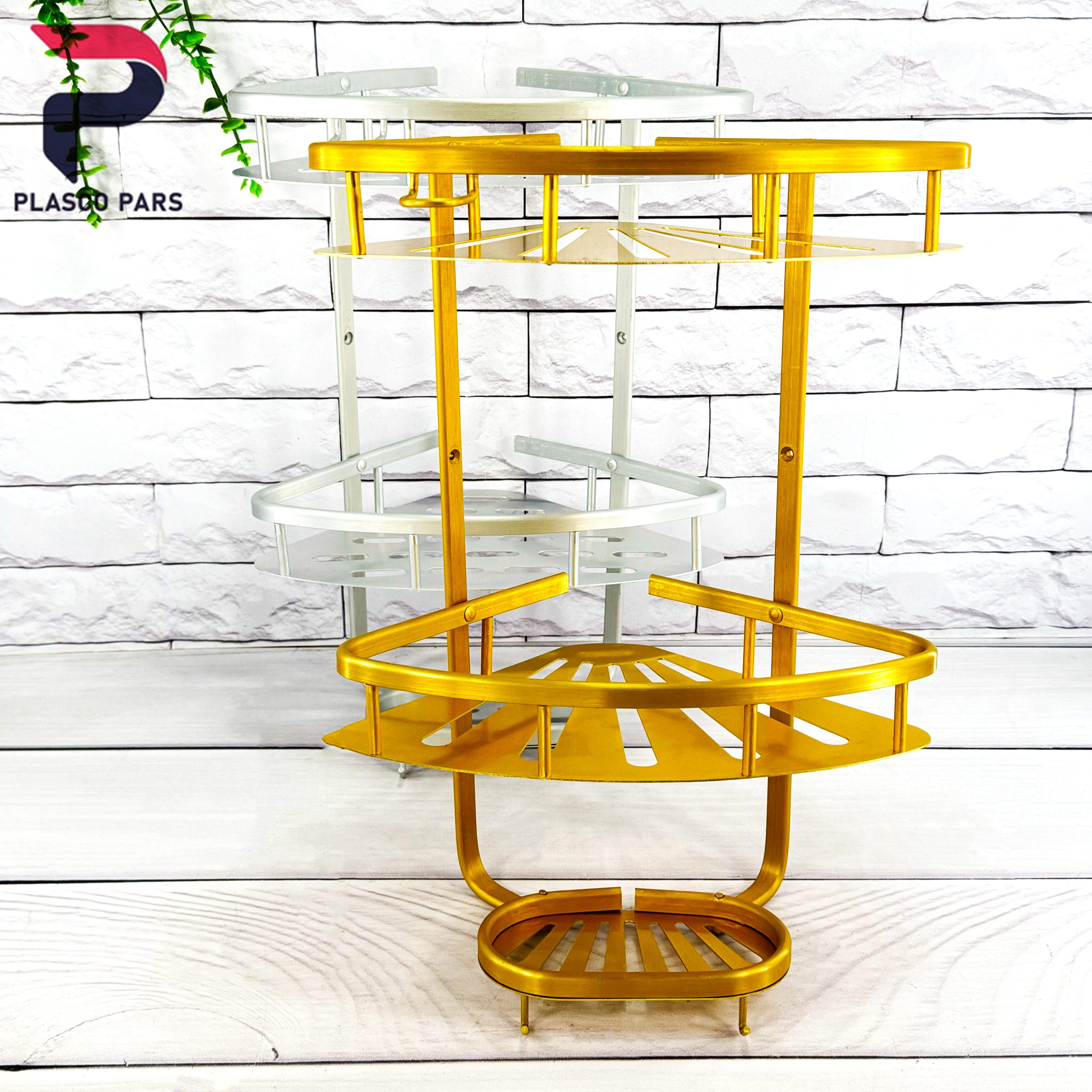 جاشامپویی کنج 2 طبقه سینی دار طلایی