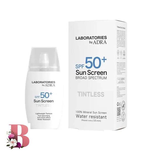 کرم ضد آفتاب لابراتوریز آدرا spf50 حجم 50 میلی لیتر | ADRA LABORATORIES TINTLESS SUN SCREEN CREAM SPF50 50ml
