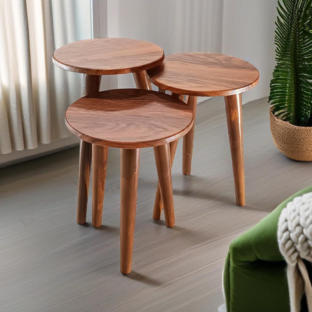 میز عسلی دایره سه سایز مدل مینیمال 323 کد 12 دکوراش