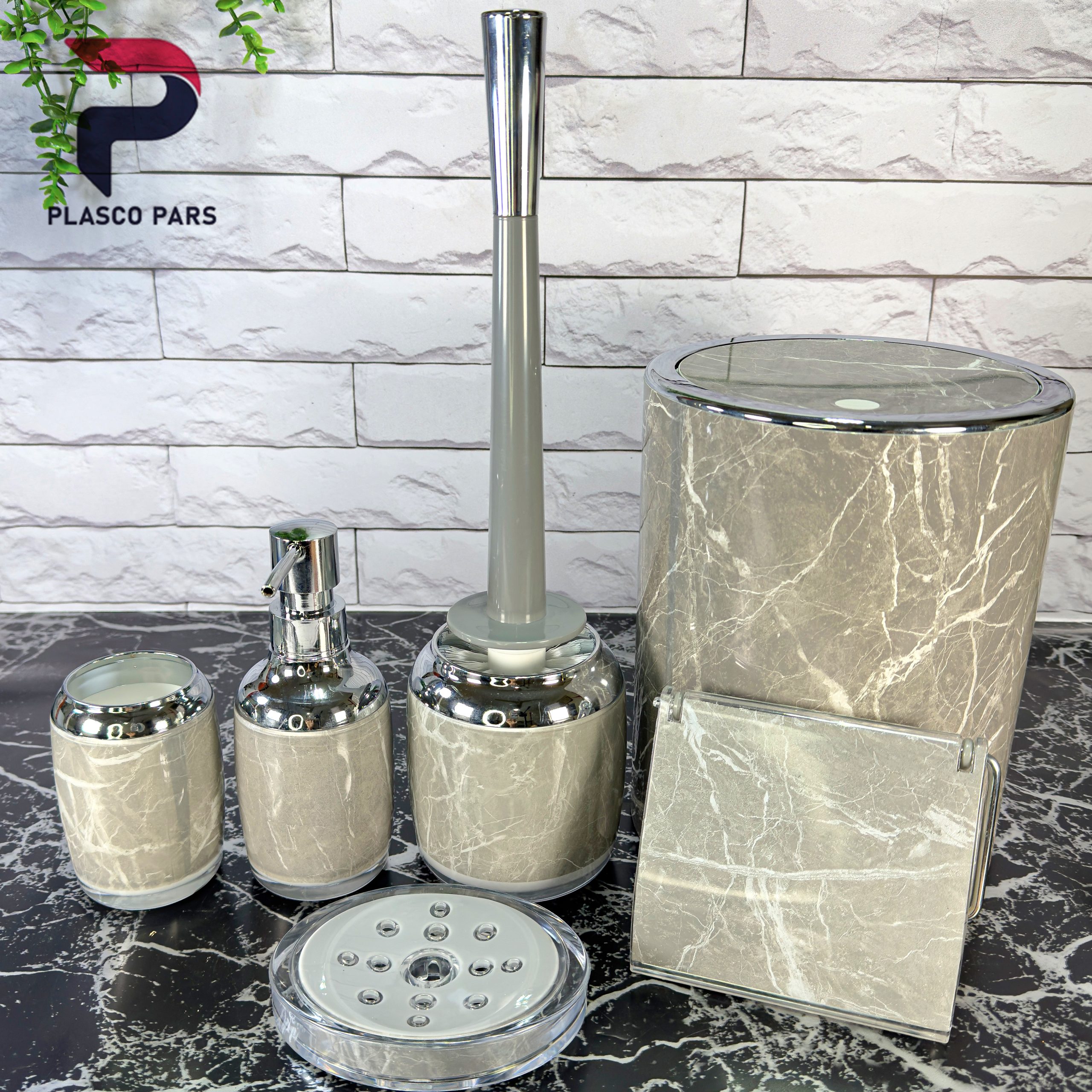 ست سرویس بهداشتی 2جداره ماربل رمانتیک لیمون