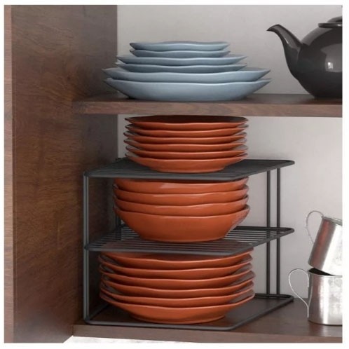 راف دو طبقه گوشه کاینتی سالوت نظم دهنده داخل کابینت 