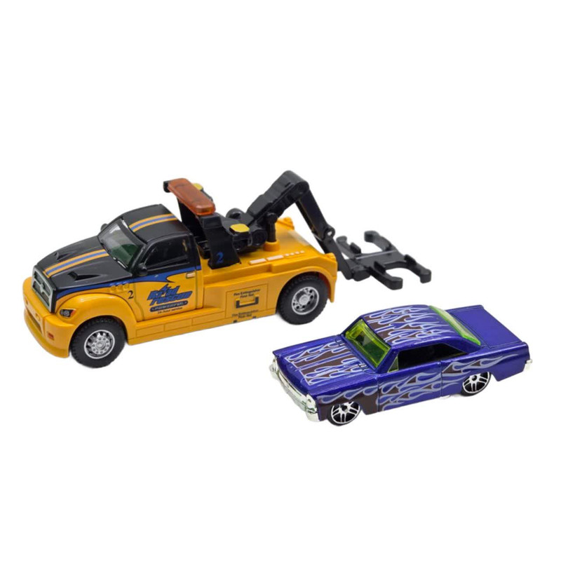 ماشین بازی ناب سل مدل کامیون بازی یدک کش فلزی عقب کش مجموعه دو عددی TRUCK TRANSPORT NAAB004