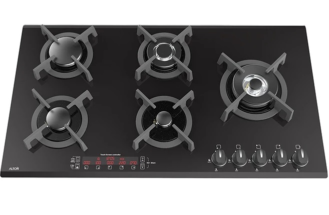 اجاق گاز صفحه ای آلتون 5 شعله دیجیتال پلوپز G532D