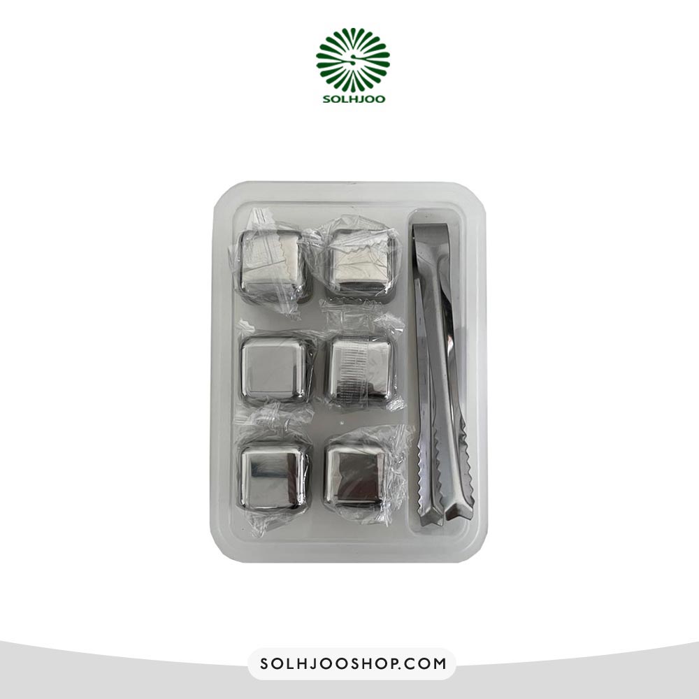 قالب یخ استیل نقره ای 6 عددی