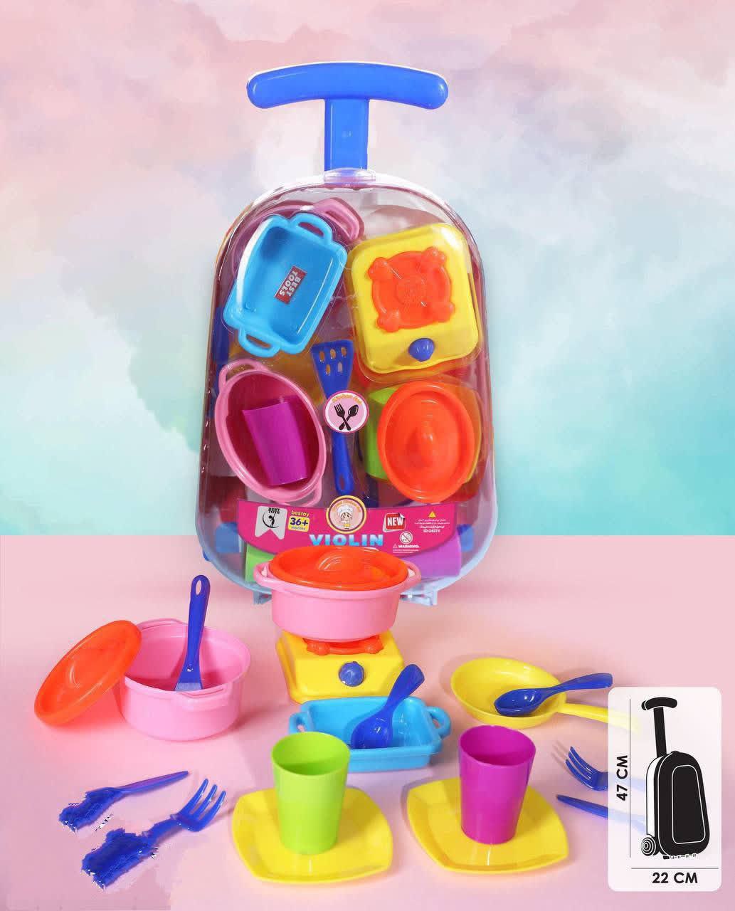 ساک چرخدار (طرح ویالون) لوازم آشپزی بست موادنو (پست پیشتاز پس کرایه)