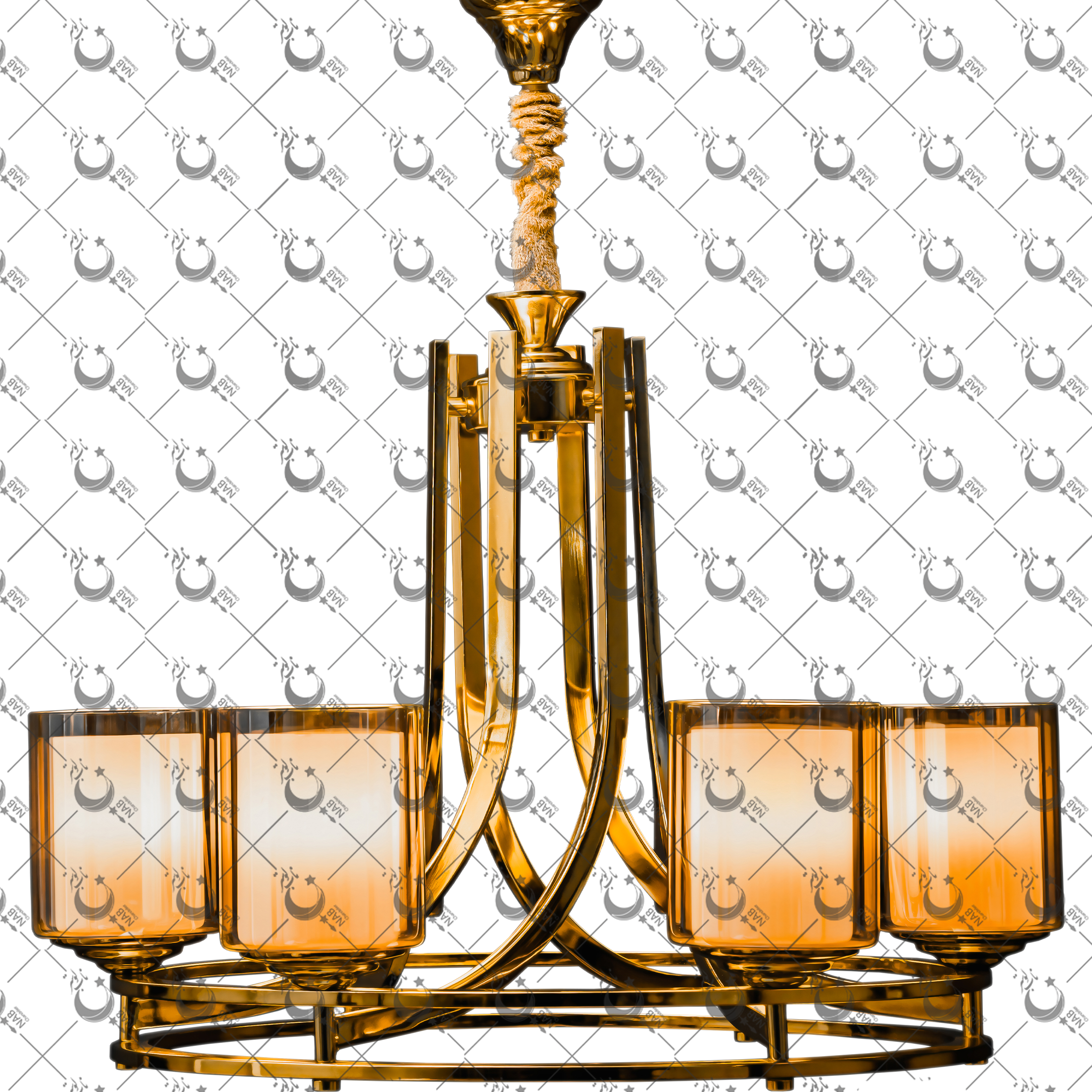 لوستر دو رینگ شش شعله ناب لوستر: شکوه نئوکلاسیک با دو حلقه، 6 سرپیچ E27 و نورپردازی گرم برای پذیرایی و هال