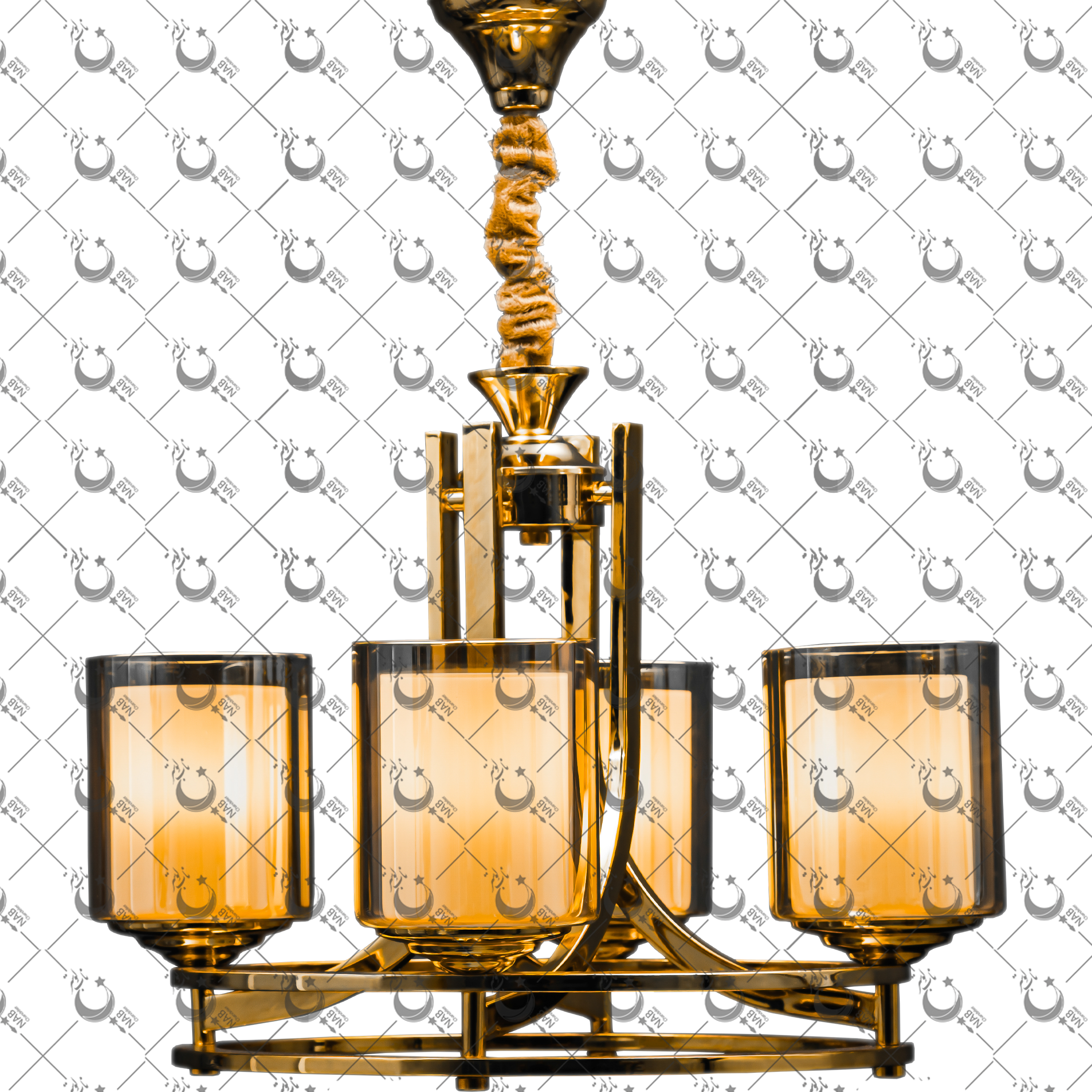 لوستر دو رینگ چهار شعله