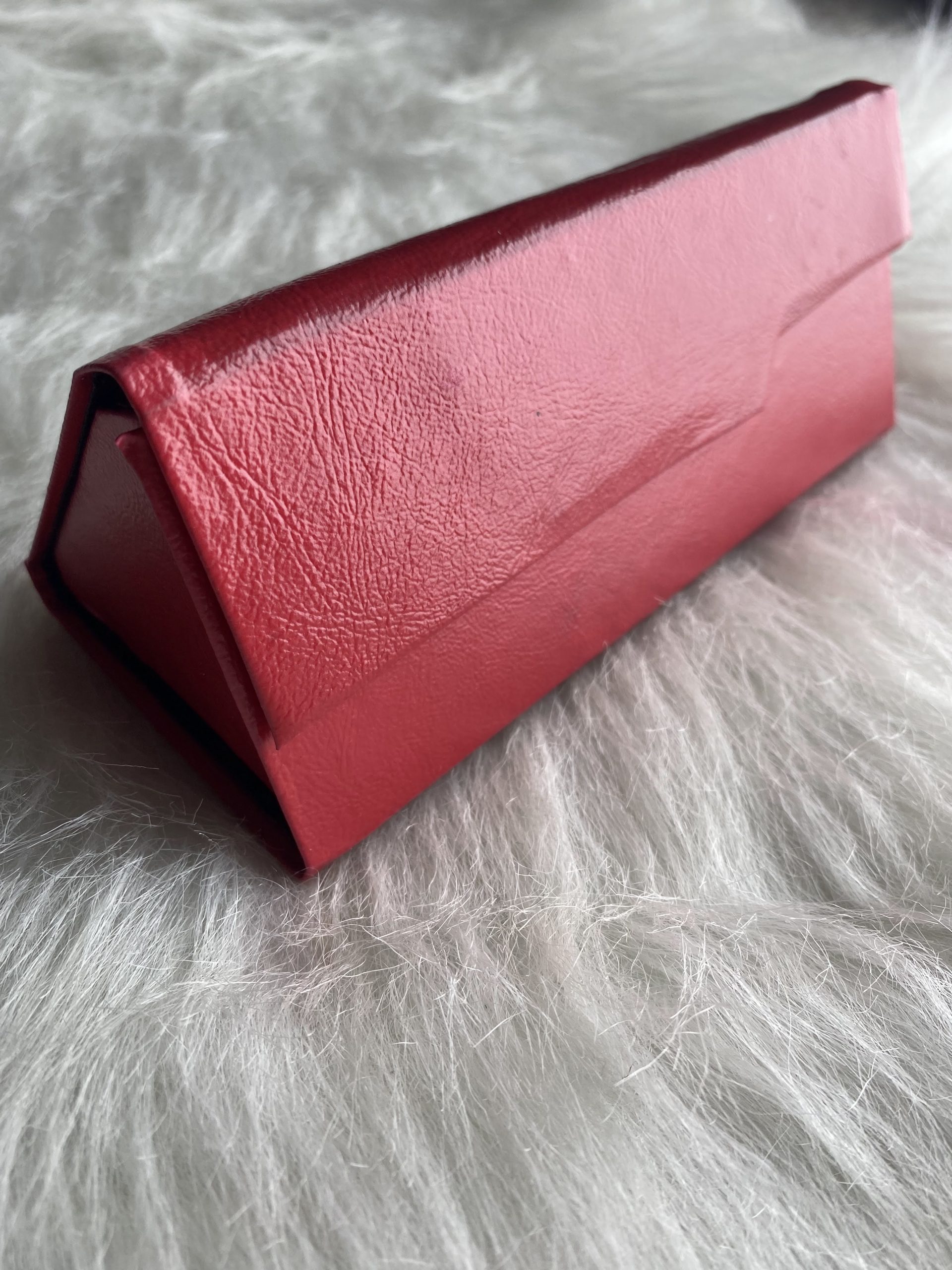 کیف عینک تاشو چرمی رنگ قرمز - شناسه: 17116