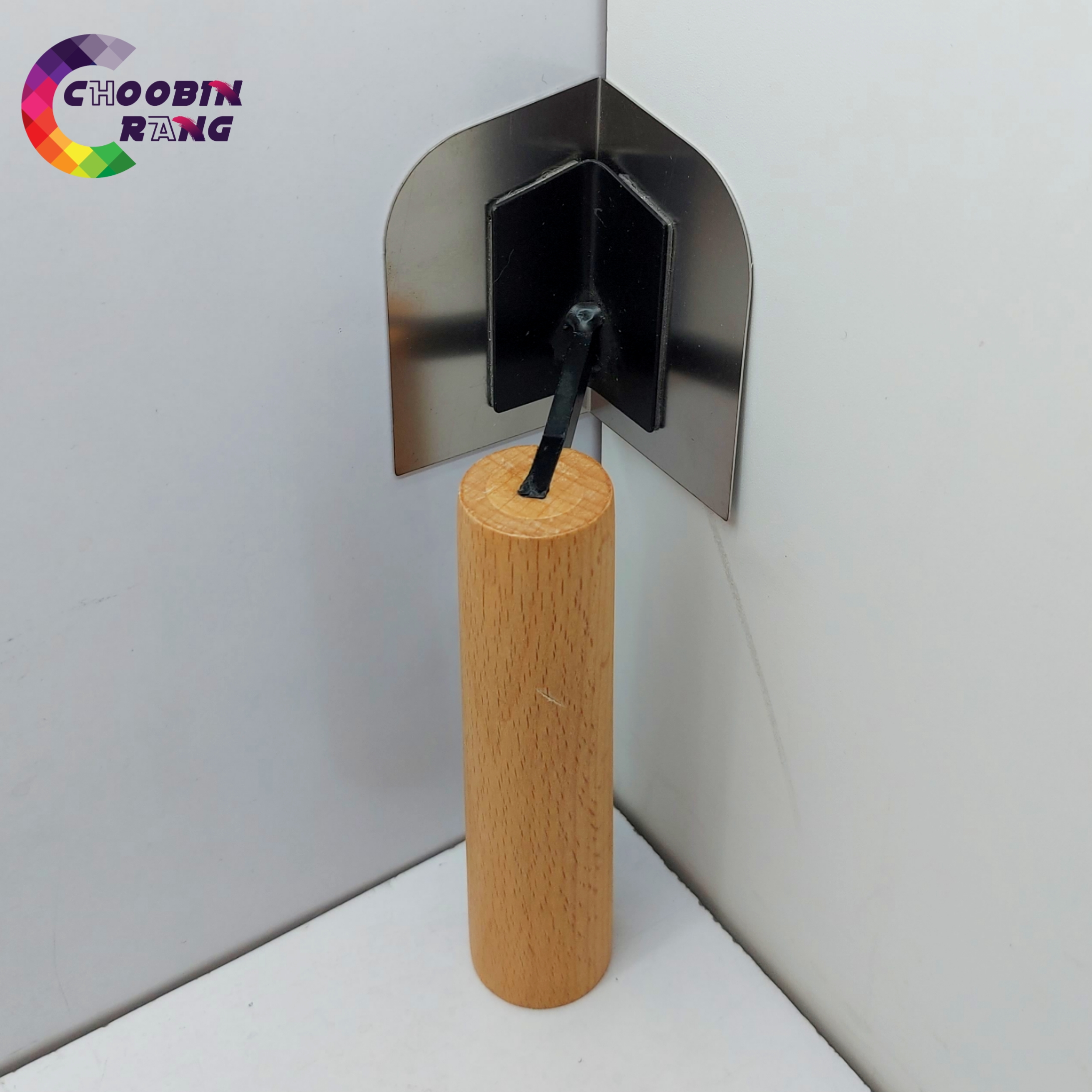 ماله گوشه زن استیل دسته چوبی درجه یک