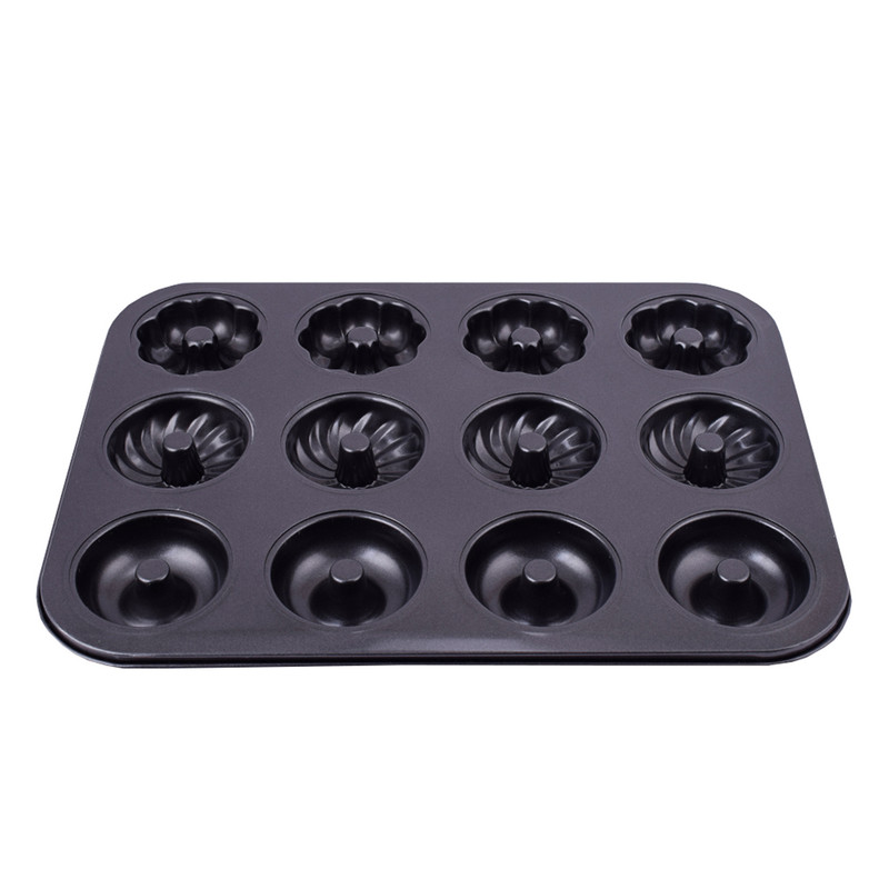 قالب شیرینی مدل دونات طرح دار 12 خانه