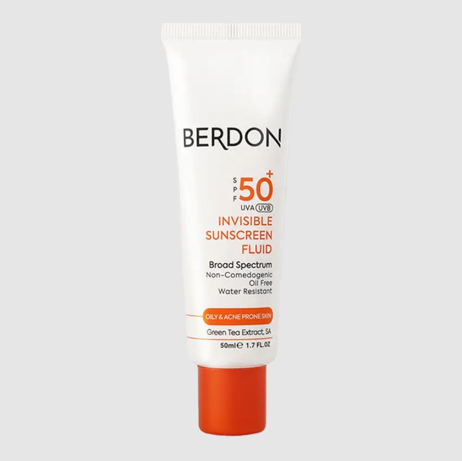 فلوئید ضد آفتاب بی رنگ پوست چرب بردون Berdon Sunscreen Fluid For Oily And Acne Prone Skin
