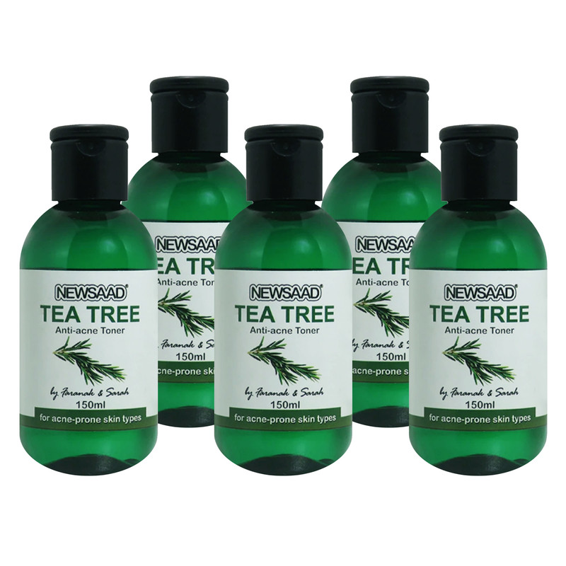 تونر پاک کننده صورت نیوساد مدل Tee Tree مناسب برای پوست آکنه ای حجم 150 میلی لیتر بسته 5 عددی