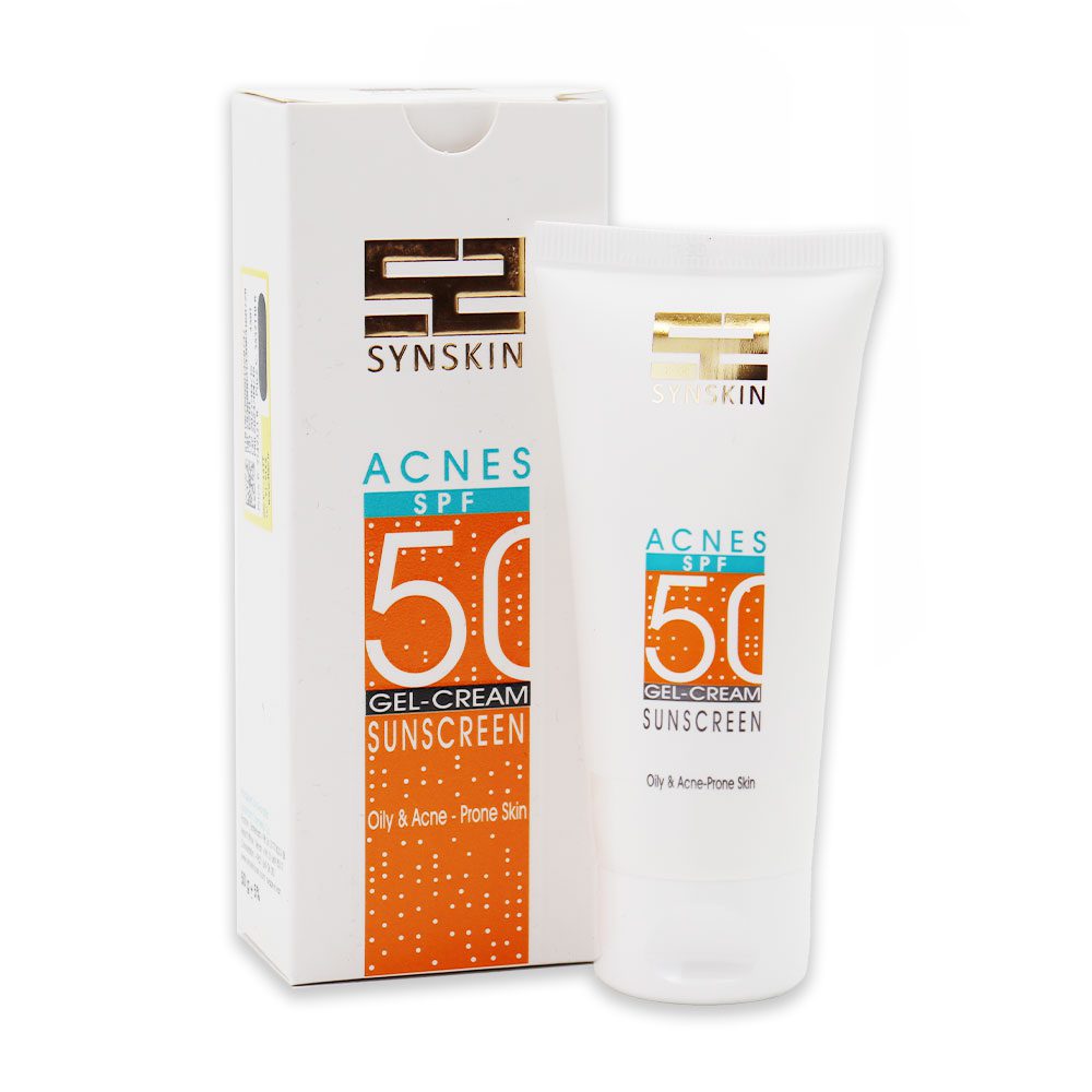ژل کرم ضد آفتاب اکنس ساین اسکین SPF50 مناسب پوست چرب حجم 50 میلی لیتر Synskin SPF50 Oil Free sun screen cream gel for...