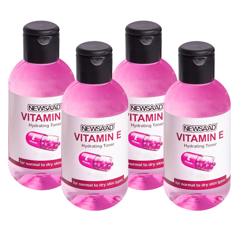 تونر پاک کننده صورت نیوساد مدل Vitamine مناسب برای پوست خشک و معمولی حجم 150 میلی لیتر بسته 4 عددی