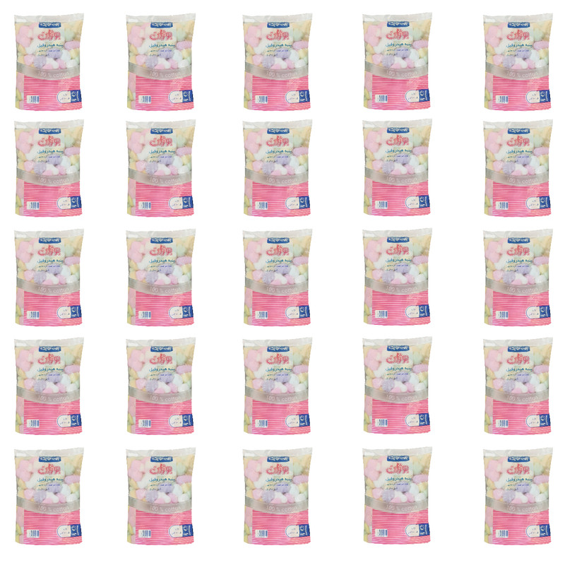 پنبه آرایشی پنبه هیدروفیل بوژان مدل Colourful – 25 وزن 100 گرم مجموعه 25 عددی