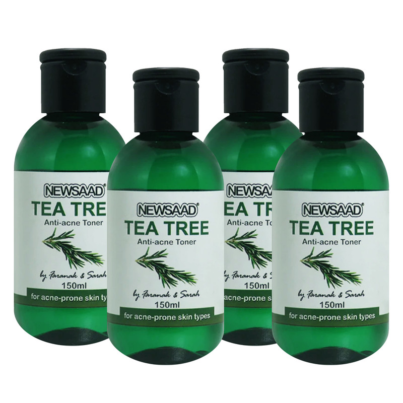 تونر پاک کننده صورت نیوساد مدل Tee Tree مناسب برای پوست آکنه ای حجم 150 میلی لیتر بسته 4 عددی