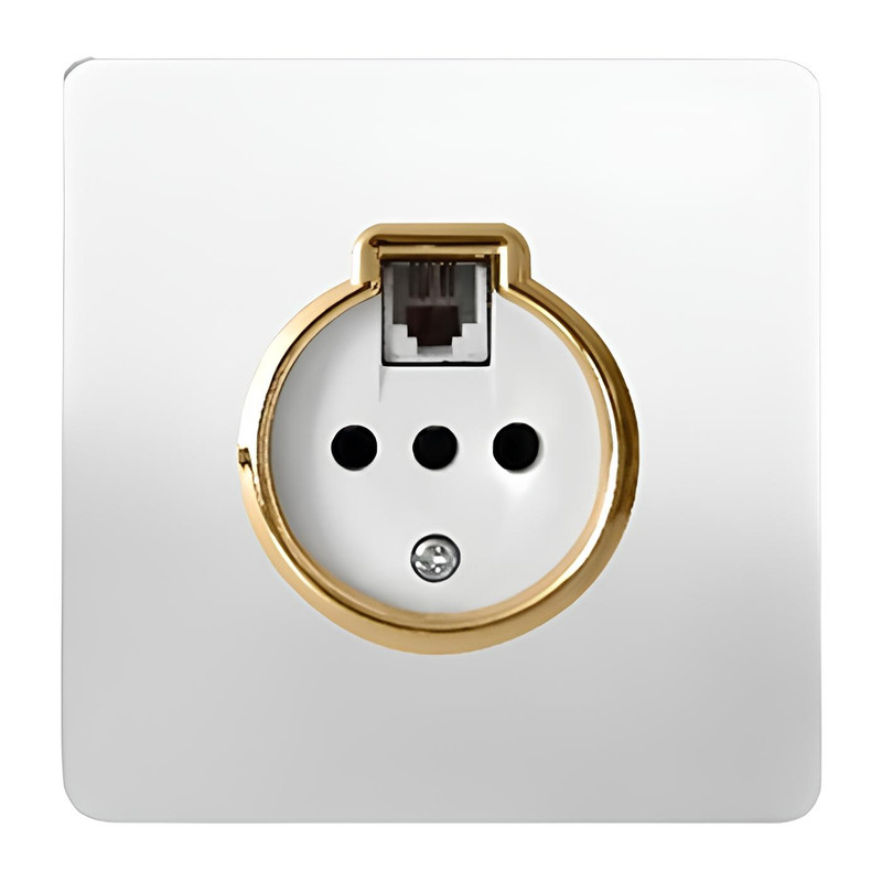 پریز تلفن دومنظوره صنایع آسیا الکتریک مدل کریستال (پس کرایه)