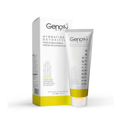 کرم رطوبت رسان صورت و گردن ژنوبایوتیک مناسب پوست های چرب و مختلط Geno Biotic Face And Neck Cream For Oily Skin