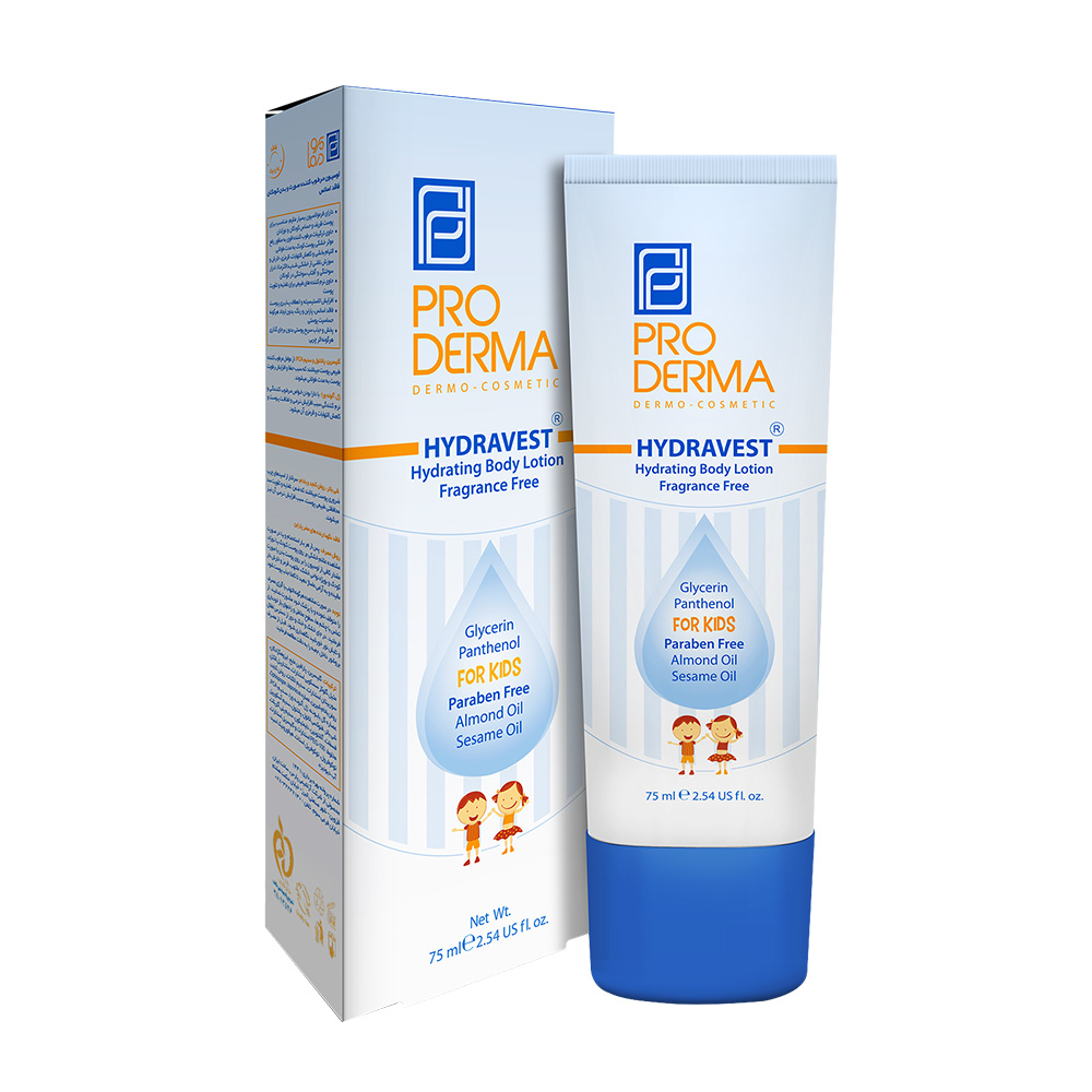 لوسیون مرطوب کننده صورت و بدن کودکان پرودرما  Hydrating Body Lotion For Kids Hydravest Pro Derma