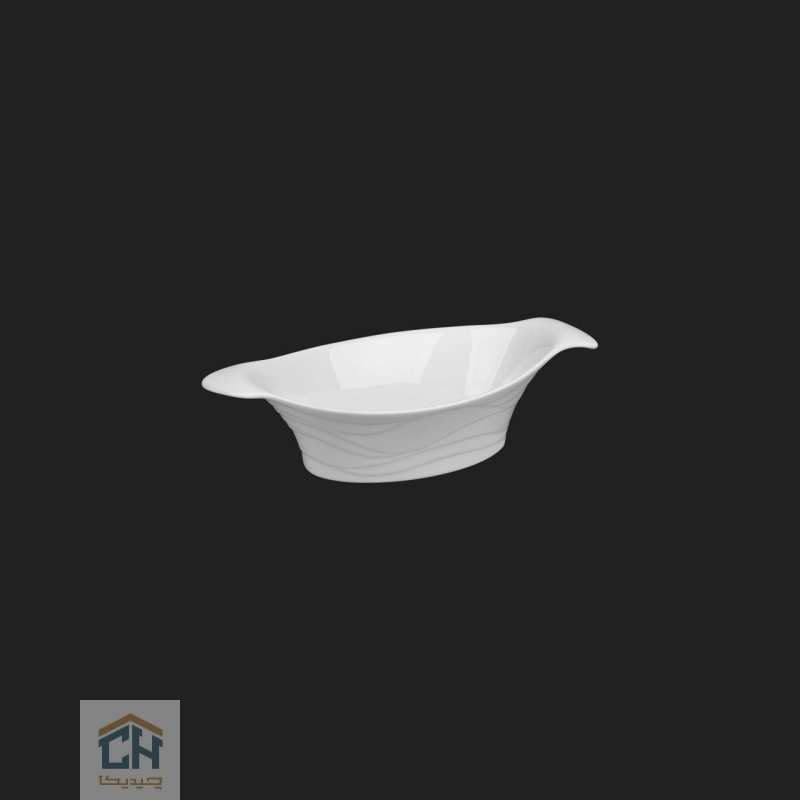 سالاد خوری سرامیکی بیضی کوچک گلدکیش طرح Wave مدل G103826