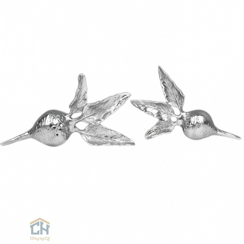 نمکدان برنجی گلدکیش ست 2 تایی مدل ترب نقره ای طرح BRASS کد GK841202-1