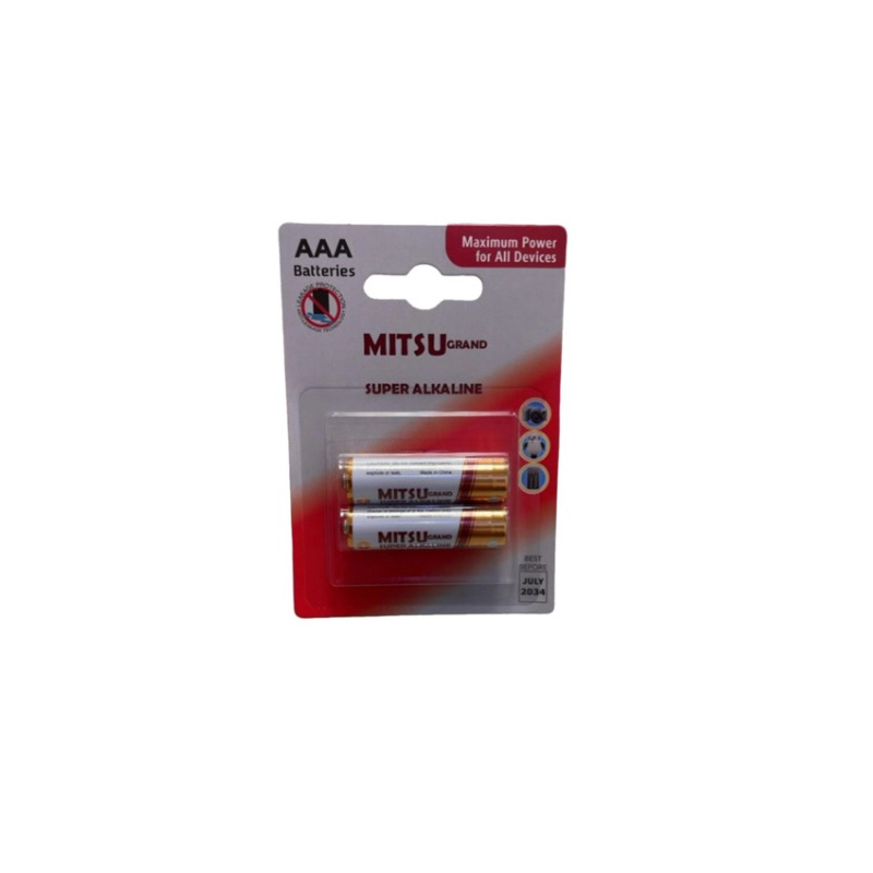 باتری نیم قلمی MITSU سوپر آلکالاین کارتی 2عددی