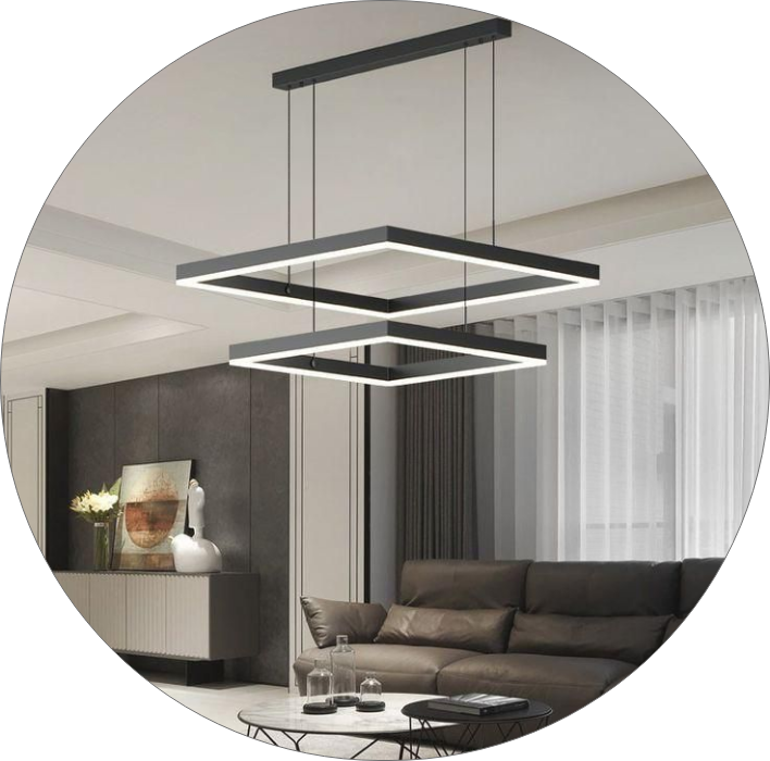 لوستر سقفی اداری مربع دو طبقه کد00249