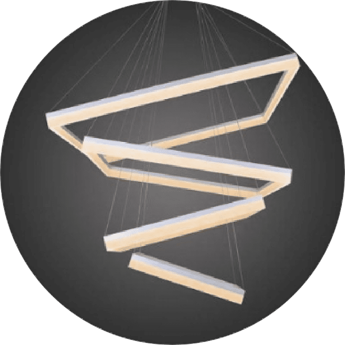 لوستر مستطیل سبک پلکسی لبه بلند چهار طبقه ای خاص کد00134