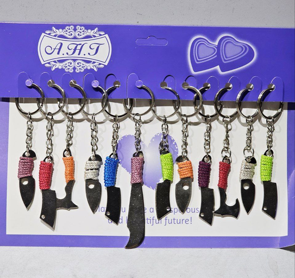 دیجی سیمیا - جاکلیدی چاقوزنجان دسته کنفی کوچک تیغه سفید (پست پیشتاز پس کرایه)