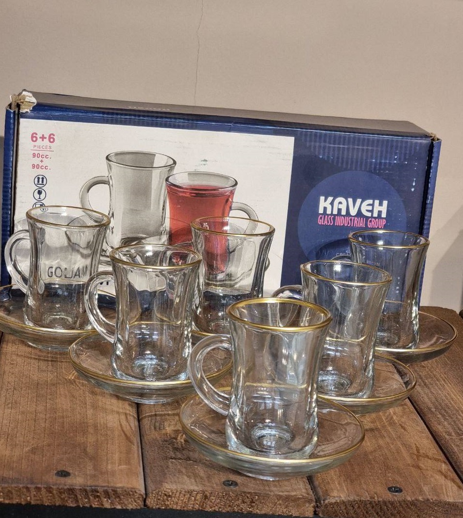 سرویس استکان نعلبکی گلجام دسته دار (پست پیشتاز پس کرایه)