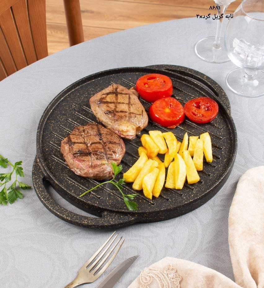 دیجی سیمیا - تابه گریل چدنی گرد (پست پیشتاز پس کرایه)