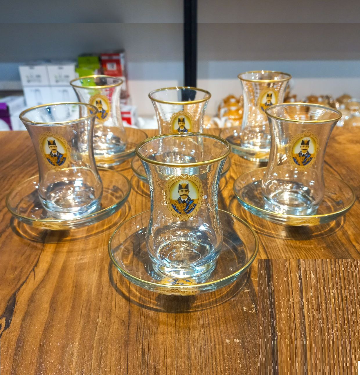 ست استکان و نعلبکی شاه عباسی (پست پیشتاز پس کرایه)