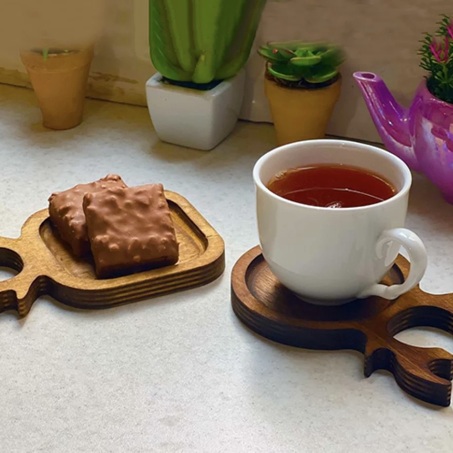 زیر لیوانی چوبی