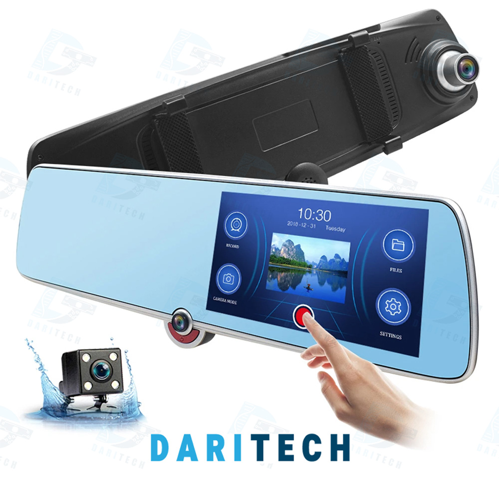 دوربین ثبت وقایع خودرو مدل آینه ای 3 لنز صفحه لمسی