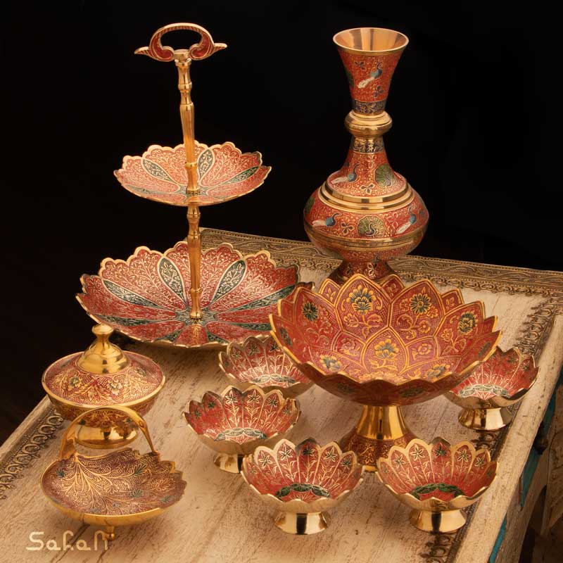 ست پذیرایی برنجی میناکاری کد 429