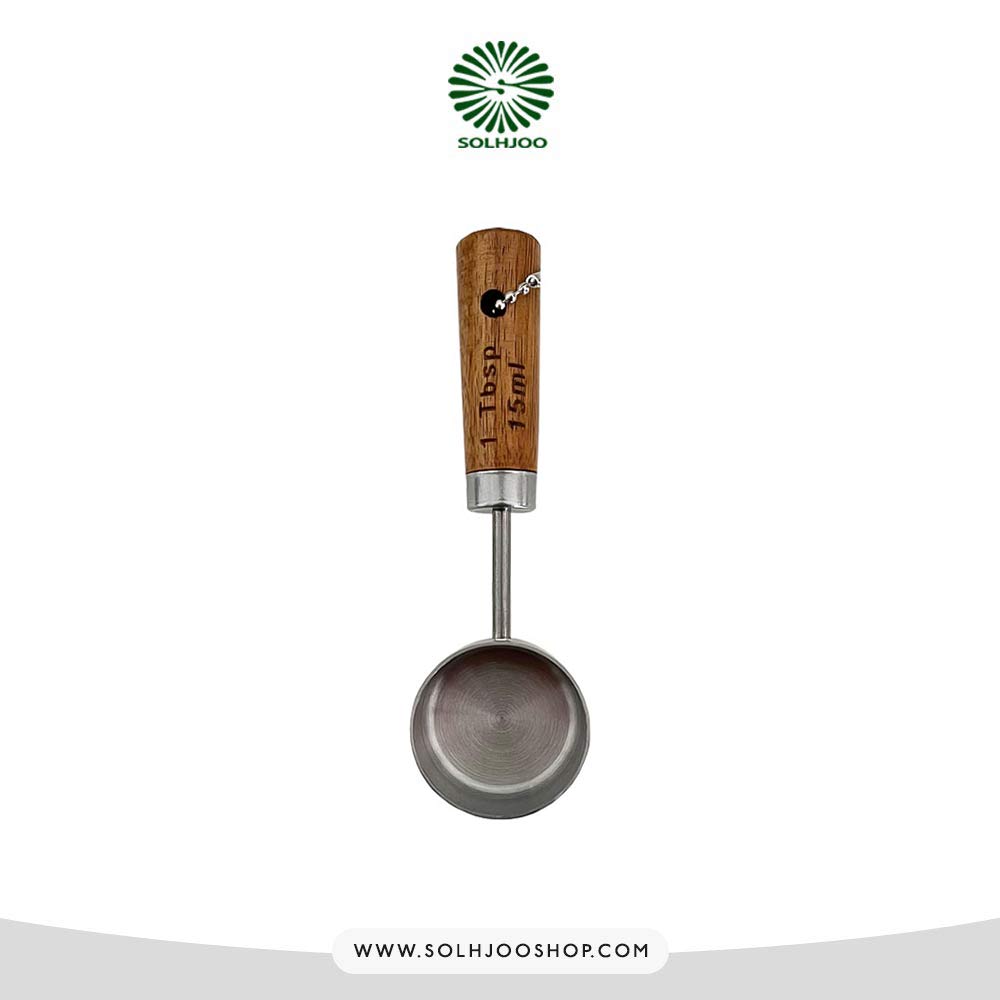 پیمانه قاشقی استیل دسته چوبی
