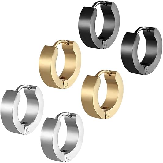 گوشواره حلقه ای طرح رینگ استیل | سه رنگ دو سایز