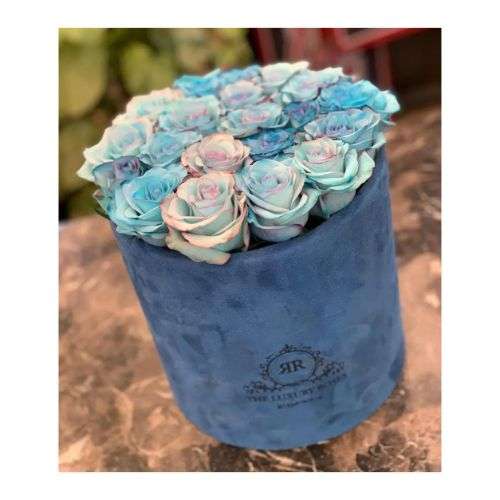 باکس گل رز آبی و سفید a295