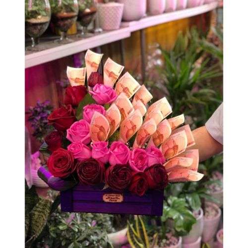 باکس چوبی گل رز a257