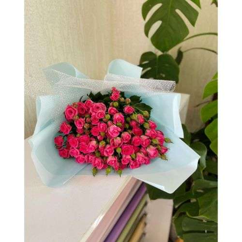 دسته گل رز مینیاتوری قرمز a819