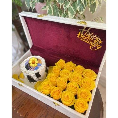 باکس گل رز زرد a292