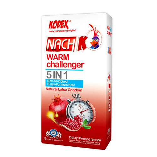 خرید کاندوم کدکس تاخیری گرم 5 کاره warm challenger + اشانتیون