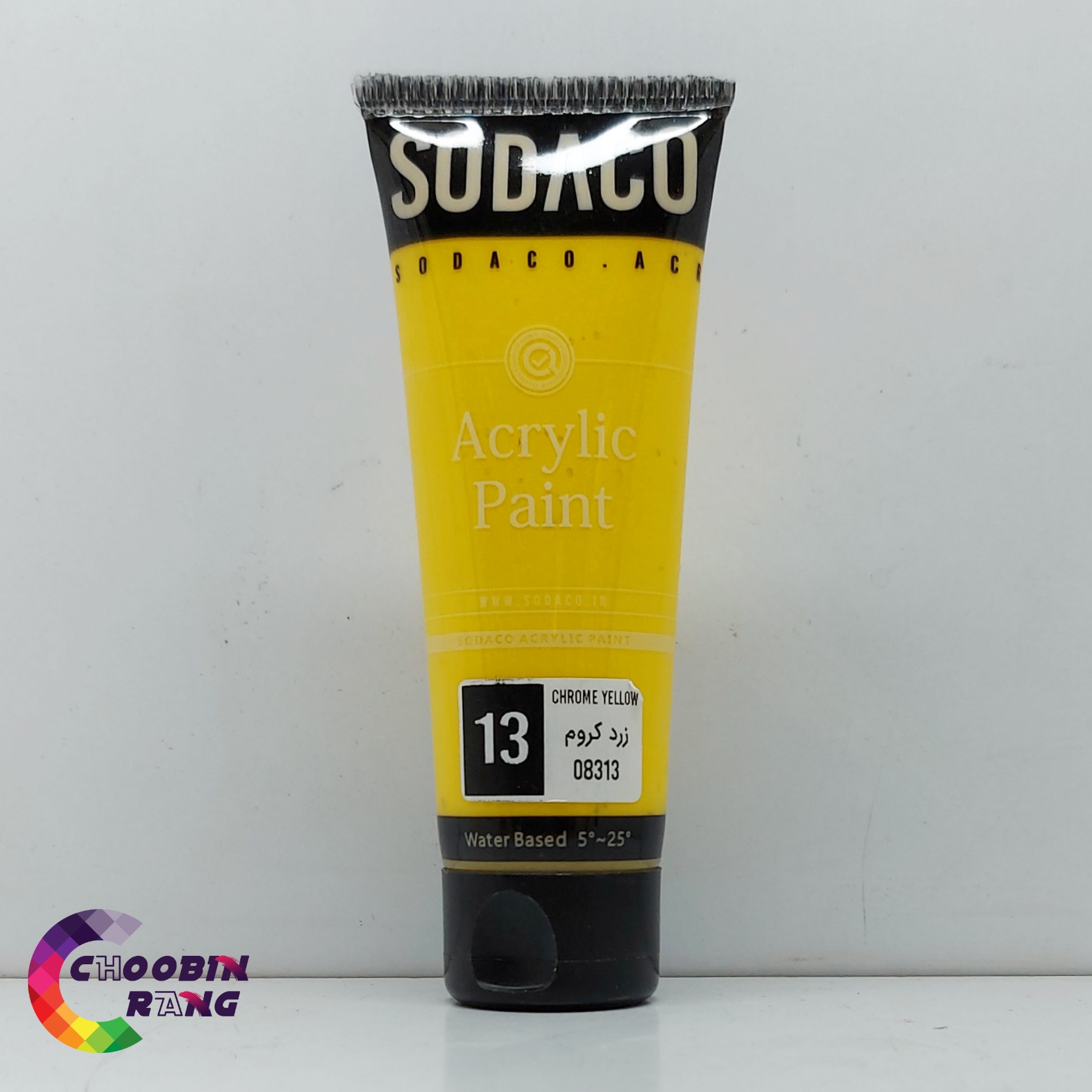 رنگ اکریلیک تیوپی زرد کروم سوداکو 75 میل