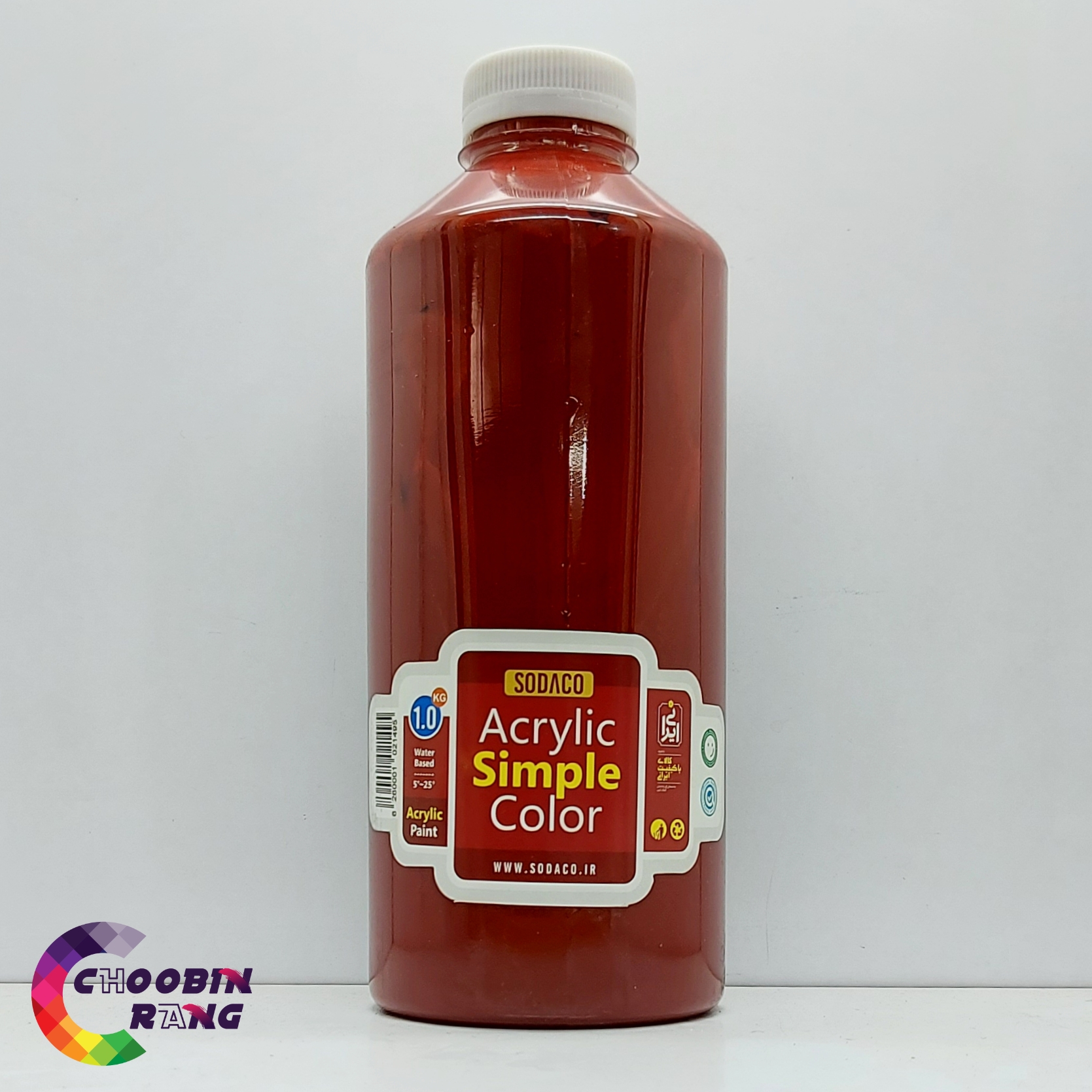 رنگ اکریلیک زرشکی سوداکو 1 کیلو