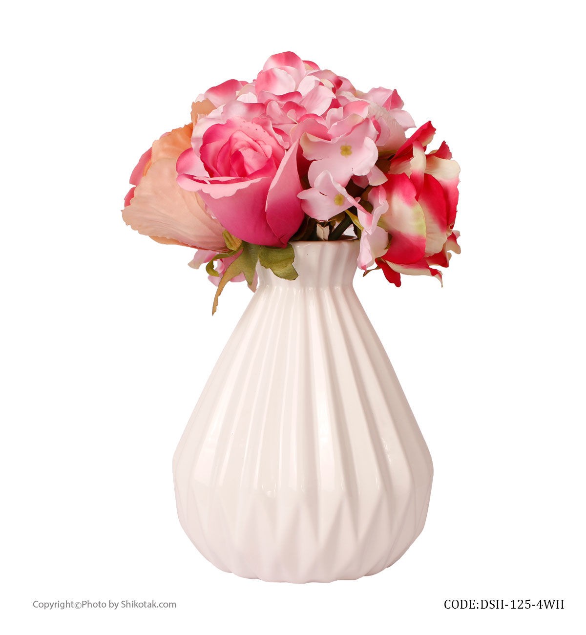 گلدان سرامیکی فانتزی مدل یاسمین سفید بزرگ