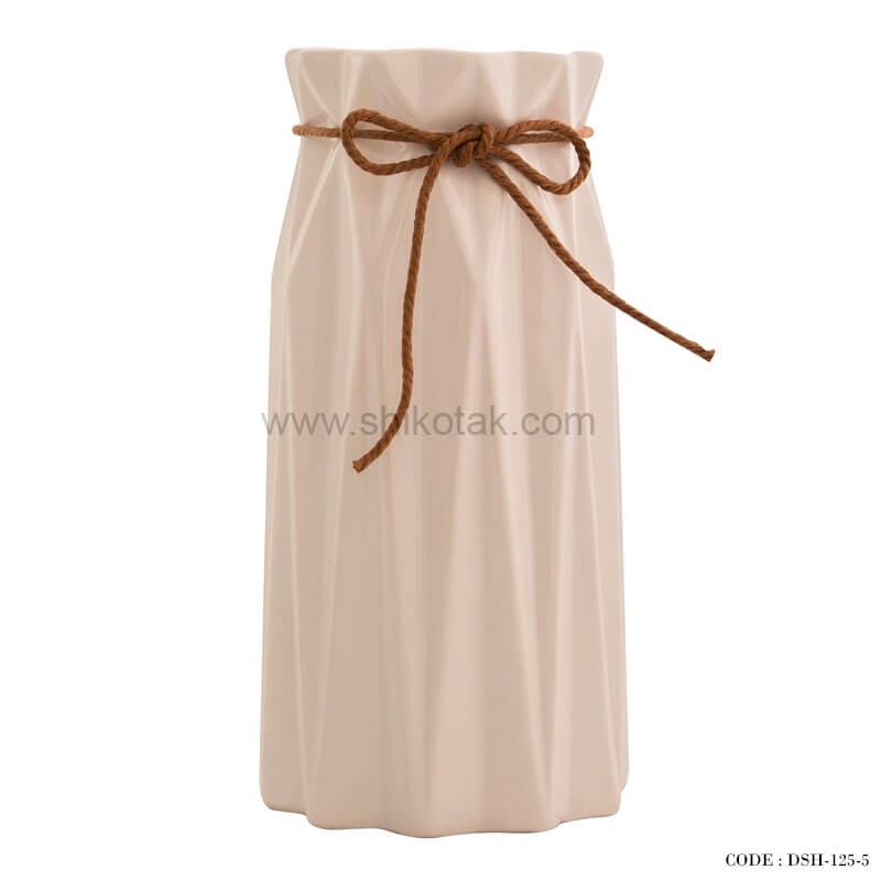 گلدان گل مصنوعی سرامیکی مدل یوتاب سفید