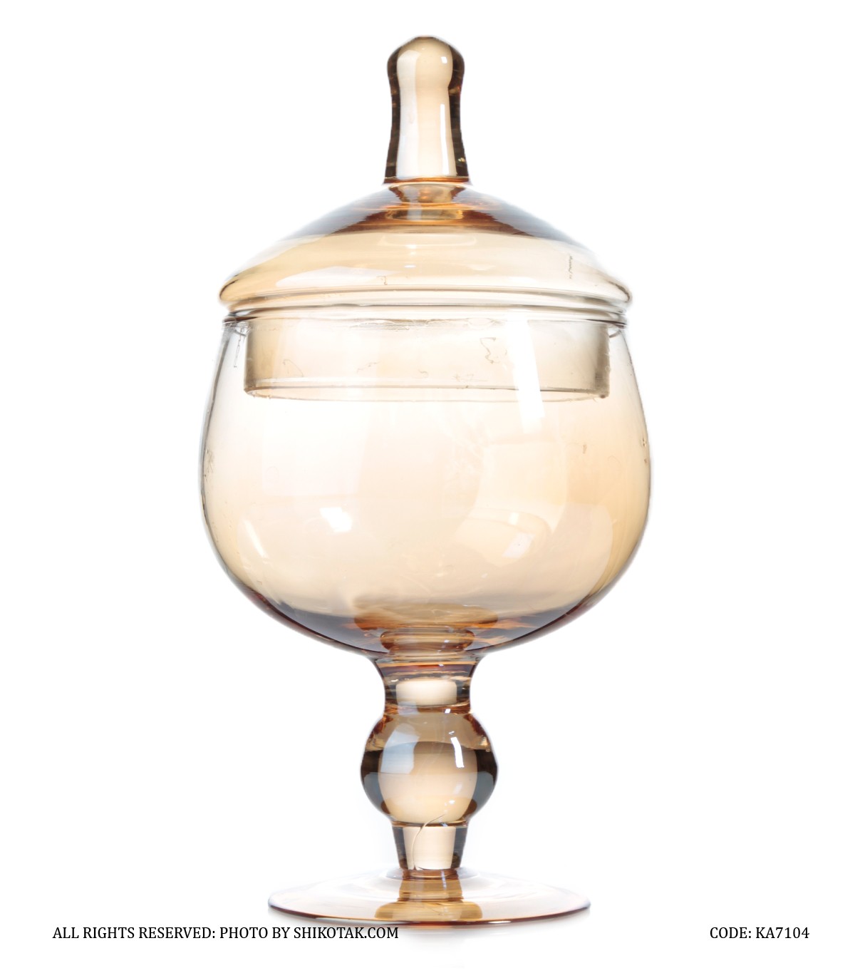 کندی باکس شیشه ای پایه دار نباتی مدل ماه پری