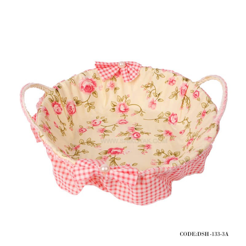 سبد حصیری نان و سبزی عروس مدل مهرگل