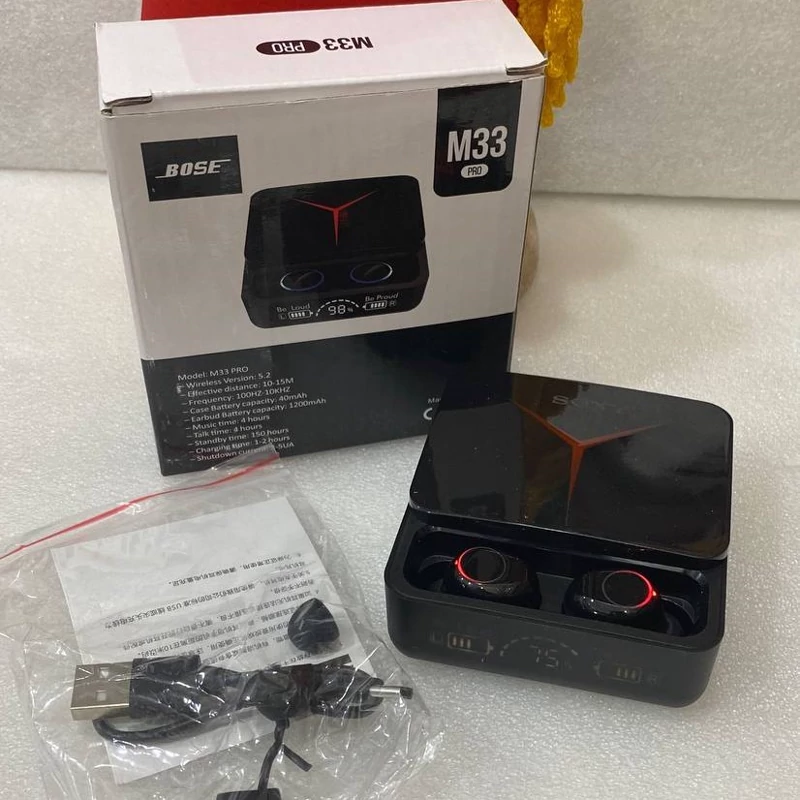 ایرپاد  BOSE مدل M33Pro سایز  بزرگ گیمینگ نگه داری شارژ زیاد